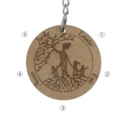 Porte clé  "Arbre de vie mère enfants" avec prénoms