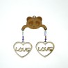 Boucle d'oreille cœur love attaché