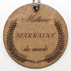 Porte clé  "meilleure marraine"