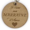 Porte clé  "je t'aime marraine"