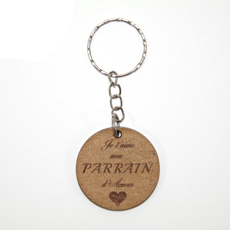 Porte clé  "Je t'aime parrain"